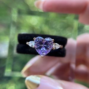 SOLD Purple Heart Promise Ring Size 7